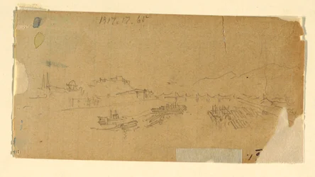 Desenho, Os Tetons, vistos da planície, 28 de agosto de 1879