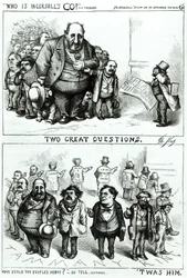 Desenhos animados com William Marcy &39;Boss&39; Tweed, James Ingersoll e George Miller, de &39;Harper&39;s Weekly&39;, 19 de agosto de 1872