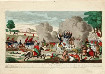 Bataille de Friedland - A Batalha de Friedland. Uma carga da guarda russa Leib em 14 de junho de 1807 - Naudet, Thomas Charles