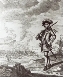 Capitão Henry Morgan no saque do Panamá em 1671, c.1734
