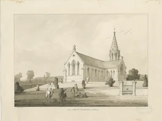 Capela de Brereton: [St. Michael&39;s Church, Brereton] desenho de lavagem, 1838