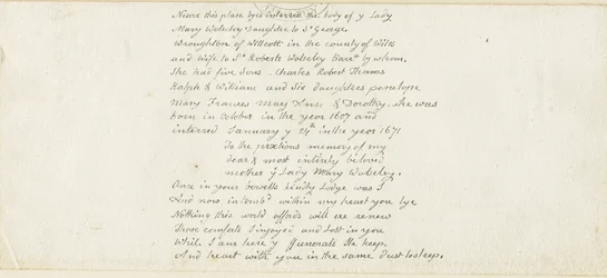 Inscrição do Monumento de Colwich - Wolseley: pen, nd [1839] (Manuscrito)