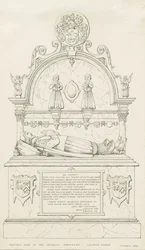 Colwich - Monumento Wolseley: desenho a caneta