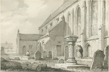 Igreja de Colwich: desenho em sépia