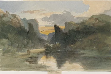 Dovedale - paisagem: pintura a óleo, nd [ 19th cent]
