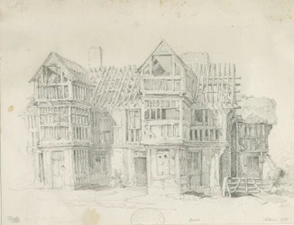 Eccleshall - Biana Hall: desenho a lápis, 1835