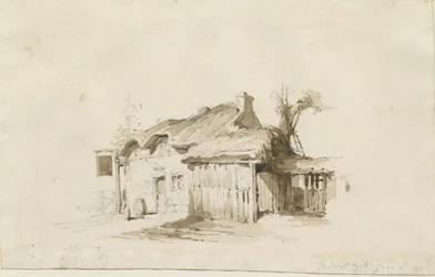 Fradswell - Chalé em Heath: desenho a lápis e lavagem