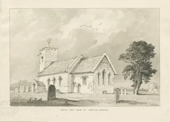 Igreja Gayton: desenho em sépia