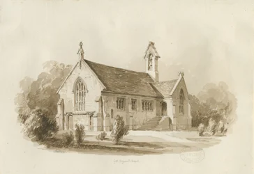 Grande Capela de Haywood: desenho em sépia, 1840