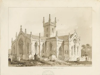 Igreja de Handsworth: desenho em sépia