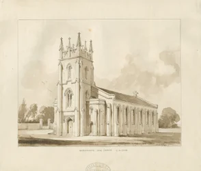 Igreja de Handsworth: desenho em sépia