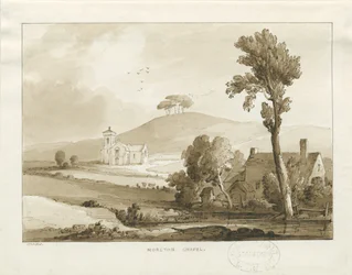 Capela de Moreton: desenho em sépia, 1838