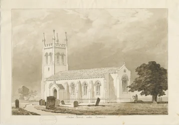 Igreja Norton Canes: desenho em sépia