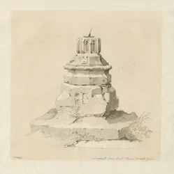 Penn Church-yard - Sundial: desenho em sépia