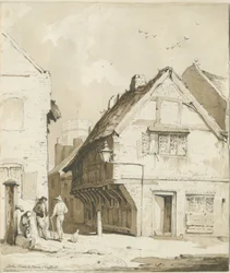 Stafford - Little Church Lane: desenho em sépia, sd [c 1837]