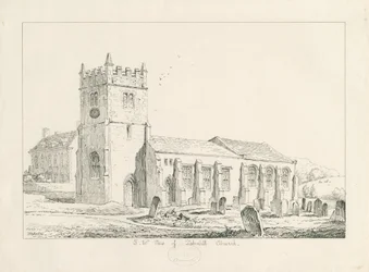 Igreja Tatenhill: desenho a caneta e tinta