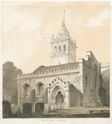 Igreja de Trentham: desenho em sépia e amarelo lavado, nd [ 1838]