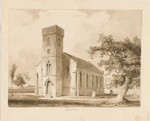 Walsall Wood Church: desenho sépia, nd [1817-1845] (desenho)