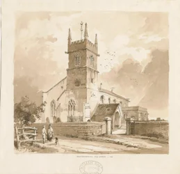 Igreja de West Bromwich ["Antiga"]: desenho a lápis e lavagem, nd [1841, cf XII.16b e WSL, D1986 - 3]