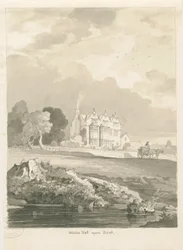 Weston-on-Trent - Hall: desenho sépia