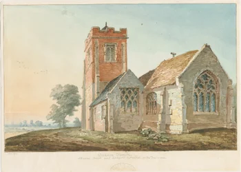 Igreja Wichnor: pintura a aquarela