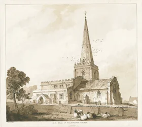 Igreja de Wolstanton: gravura, séc. XIX
