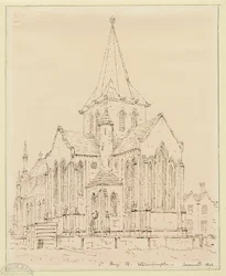 Wolverhampton - Igreja de Santa Maria: desenho a caneta, sd [ Meados do século XIX]