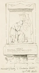 Igreja de Wombourne - Monumento a Richard Bailey Marsh: desenho a caneta e sépia, 2 de setembro de 1837 (desenho)