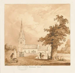 Igreja de Wombourne: desenho em sépia