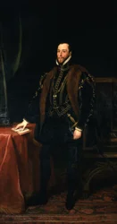Um retrato histórico de Thomas, 7º conde de Northumberland