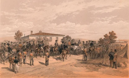 O cortejo fúnebre de Lord Raglan saindo da sede, 1856