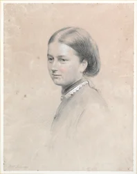 Retrato de Lady Rachel Scott (giz e w - c no papel) (par para 445140)