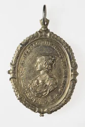 Crachá de Charles I e Henrietta Maria, c.1649 (dourado prateado)