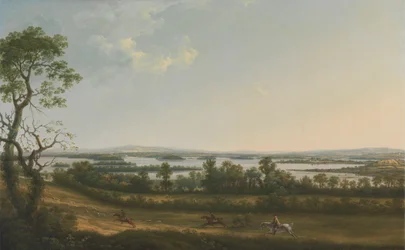 Lough Erne de Knock Ninney, com Bellisle à distância, Condado de Fermanagh, Irlanda