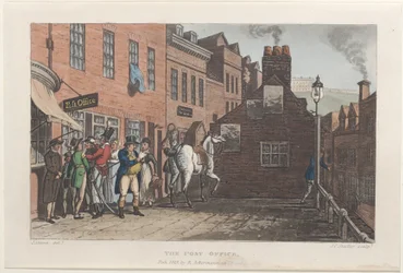 The Post Office, de Poetical Sketches of Scarborough, 1813., 1813. Os Criadores: Thomas Rowlandson, Joseph Constantine Stadler, J. Bluck.