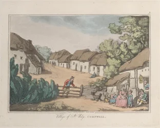 Village of St. Udy, Cornwall, de Sketches from Nature, 1822., 1822. Criadores: Thomas Rowlandson, Joseph Constantine Stadler.