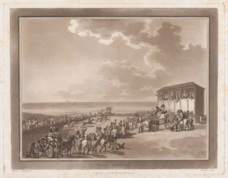 Race Ground Uma excursão para Brighthelmstone, 1º de junho de 1790., 1º de junho de 1790. Criadores: Thomas Rowlandson, Samuel Alken.