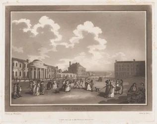 The Steine Uma excursão a Brighthelmstone, 1º de junho de 1790., 1º de junho de 1790. Criadores: Thomas Rowlandson, Samuel Alken.