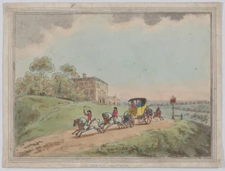 Uma carruagem puxada por quatro cavalos (de «Rustic Sketches»)