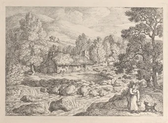 Uma cascata da Cornualha, da obra «Views in Cornwall»