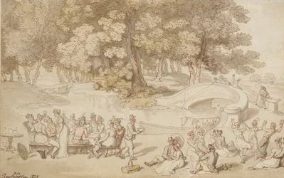 Um feriado social, 1820 (caneta e tinta com a lavagem no papel)