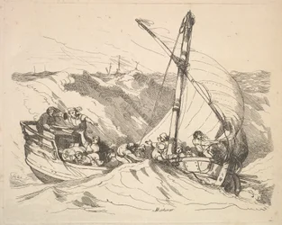 Barco em uma tempestade no mar, 1784-88.