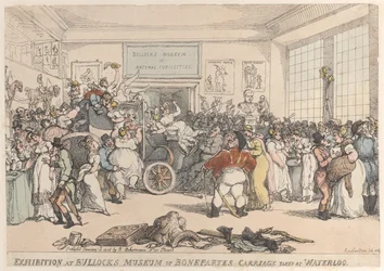 Exposição no Museu Bullock da Carruagem de Bonaparte em Waterloo, Janu..., 10 de janeiro de 1816.
