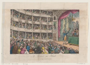 Frontispício, de A Lecture on Heads por George Alexander Stevens, abril de 1808., abril de 1808.