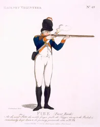 Hackney Volunteer, placa 49 de &39;Loyal Volunteers of London and Environs&39;, publicado em 1798