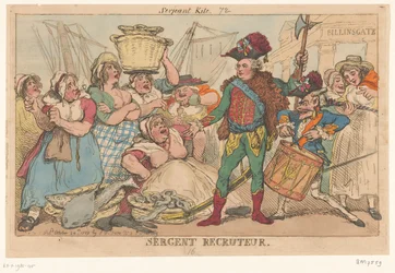 Duque de Orléans entre as mulheres-peixe, 1789 Sergent Recruiter (título no objeto)