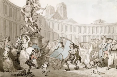 La Place des Victoires, Paris, c.1789 (caneta e tinta e aquarela sobre grafite em papel vergado)