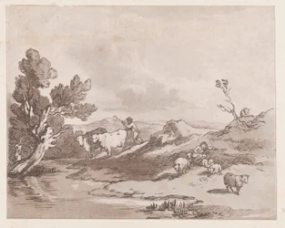 Paisagem com uma figura pastoreando o gado até a água, 21 de maio de 1789., 21 de maio de 1789.