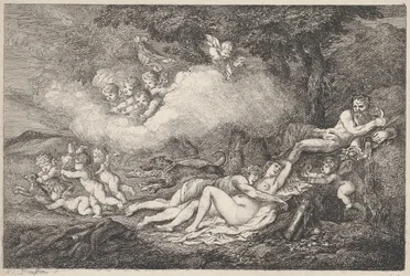 Marte e Vênus adormecido com Putti, 1799., 1799.