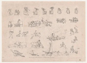 Placa 2, Esboços de Figuras, Paisagens e Gado... para o Uso de Aprendizes, junho..., 1º de junho de 1790.